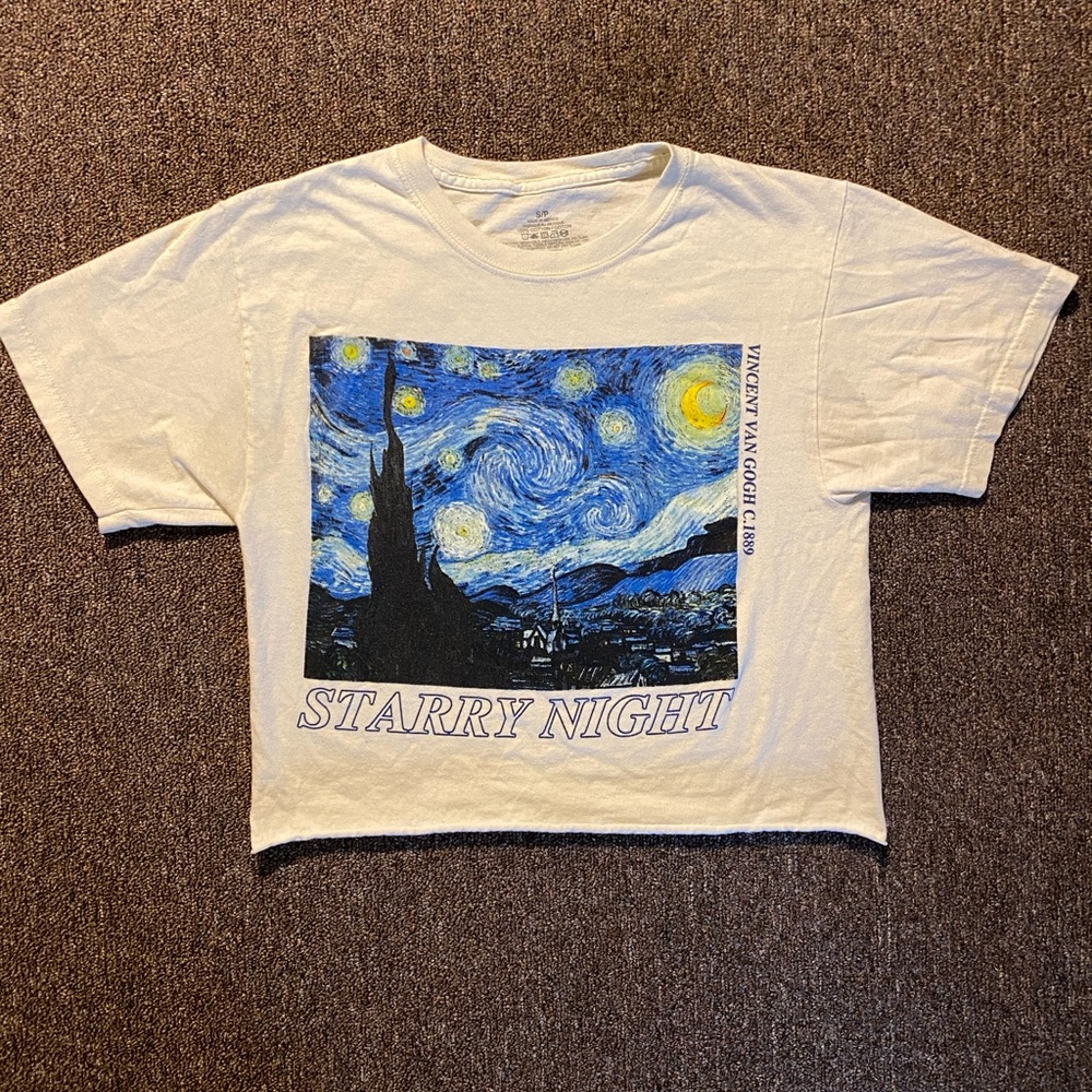 Van Gogh Starry Night Crop Top T-Shirt